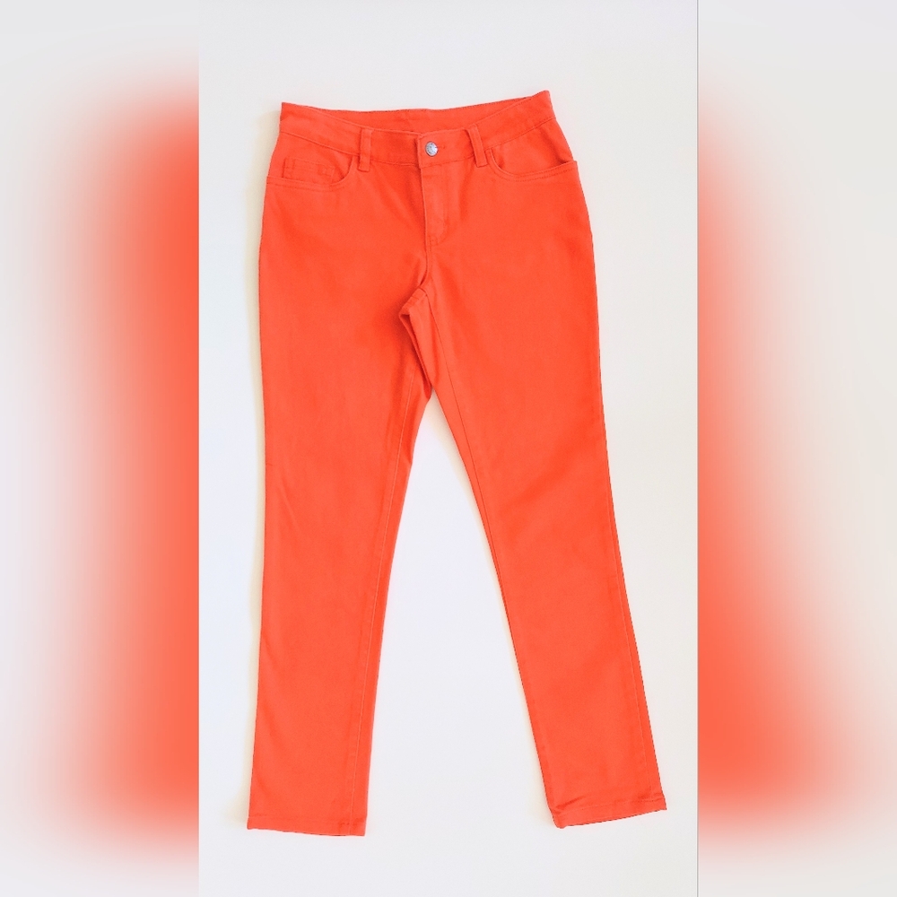 Azi Jeans Low Rise Stretch Denim Jeans Orange Womens Size 4